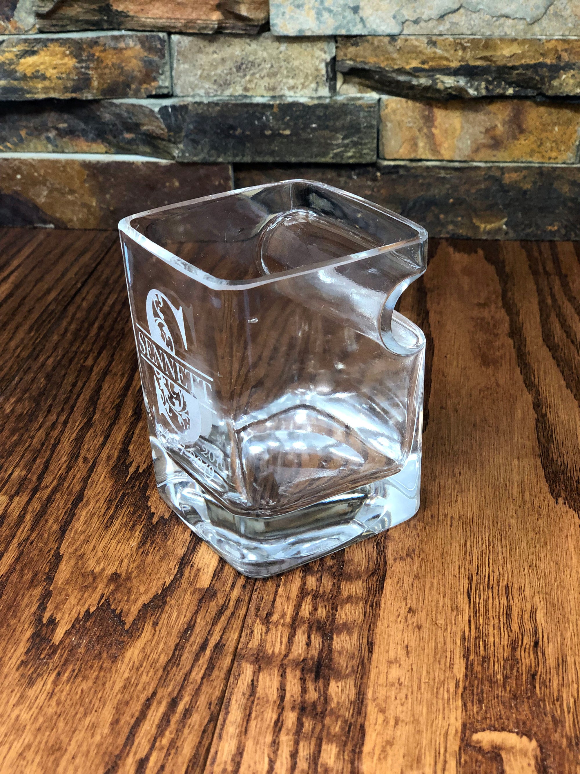 Personalized Cigar Holder Whiskey Glass