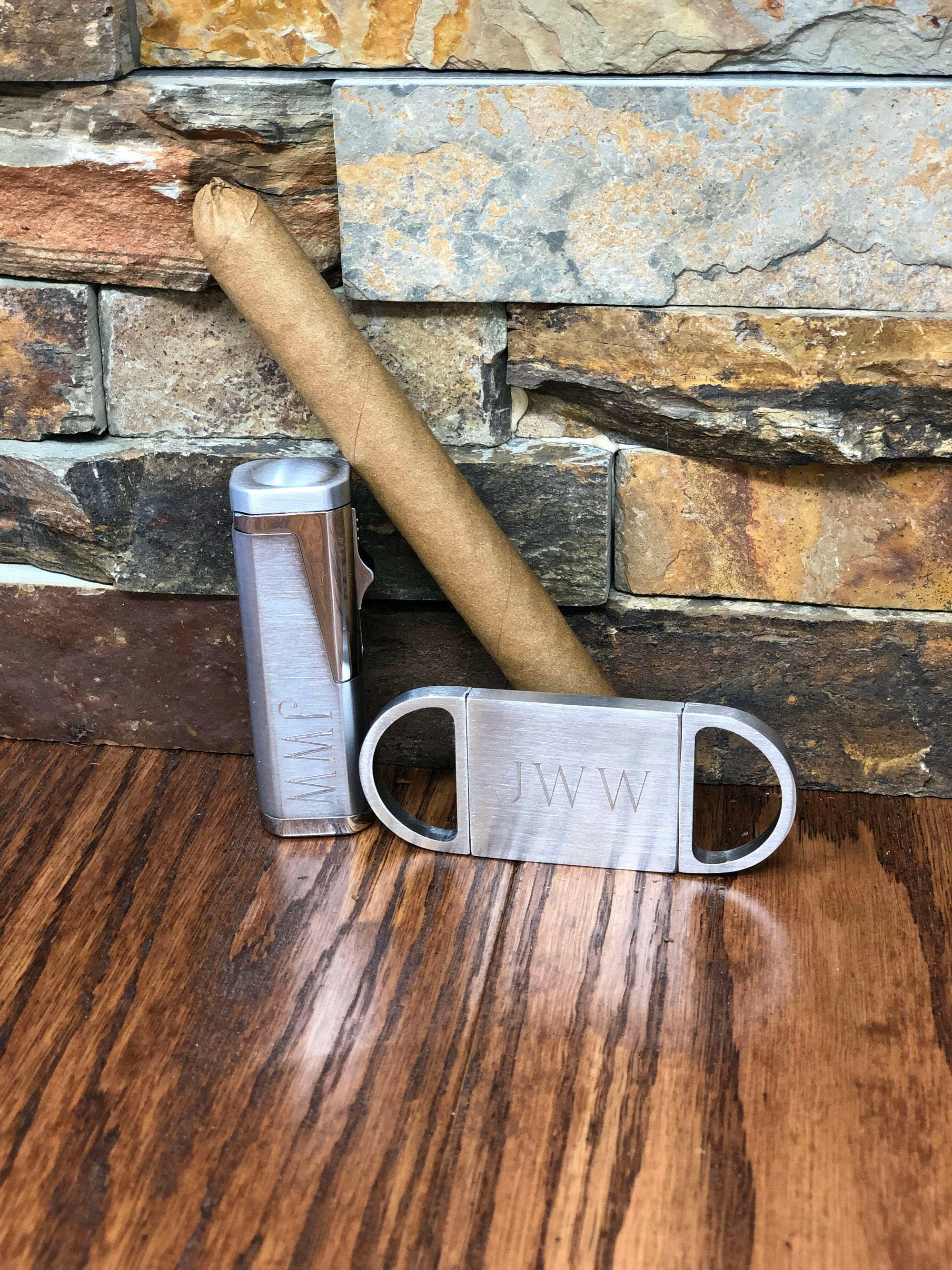 Cigar Lighter with Cigar Cutter Set.