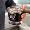 Personalized Cigar Holder Whiskey Glass.