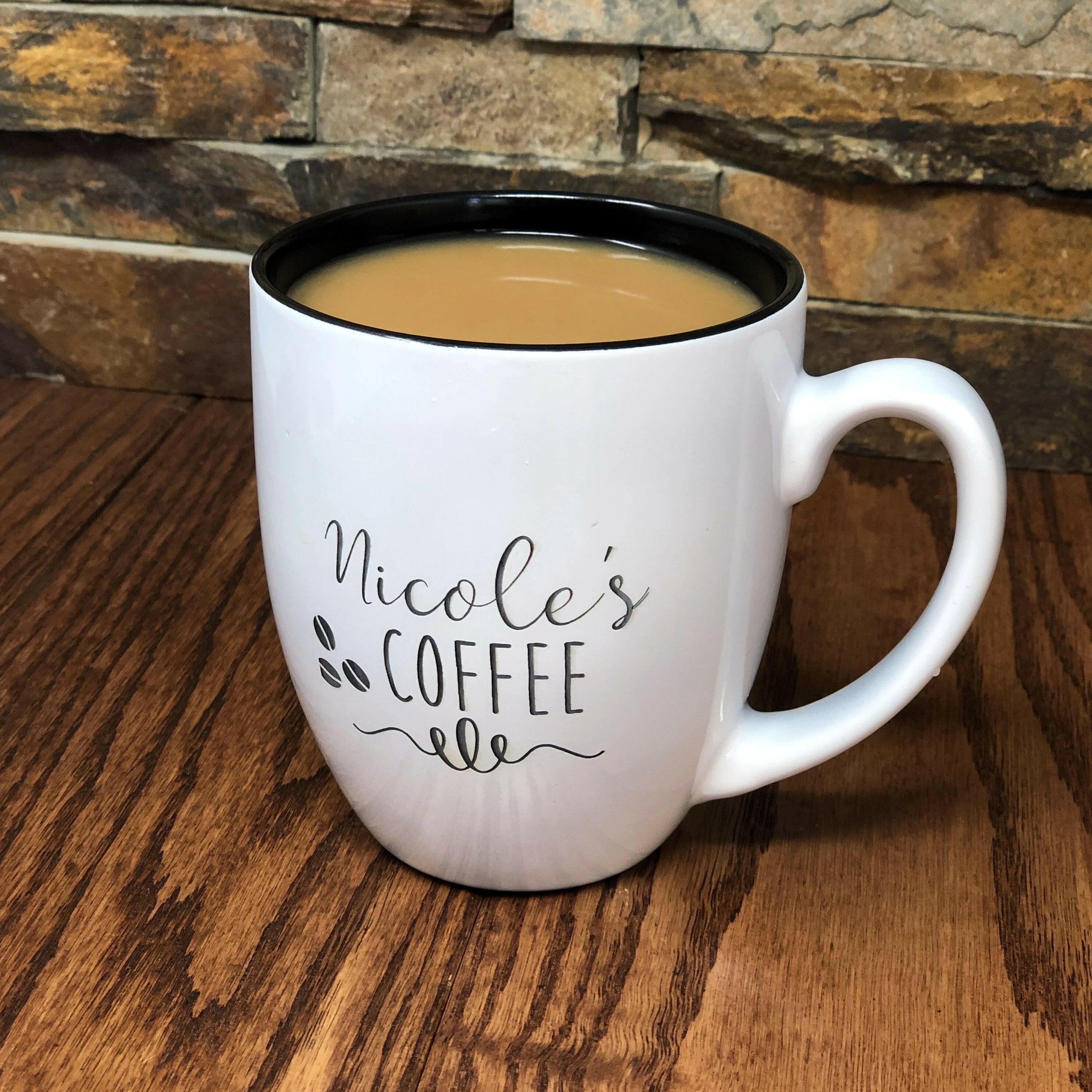 Personalized 16 oz Coffee Mug Bistro Style.
