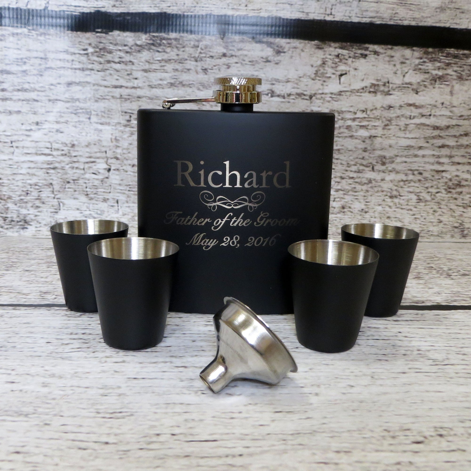 Personalized Flask Set with Shot Glasses
