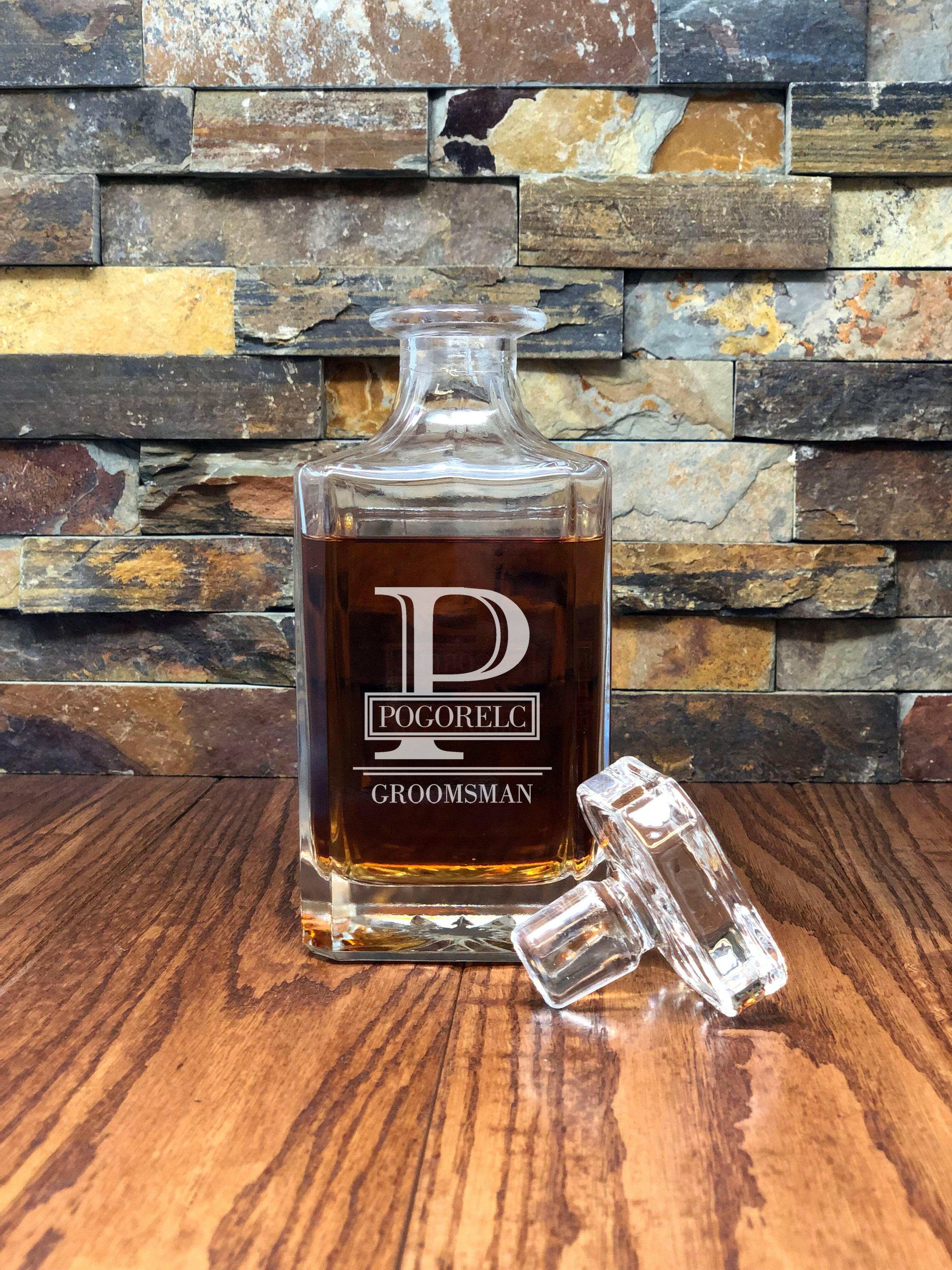 Square Personalized Whiskey Decanter.