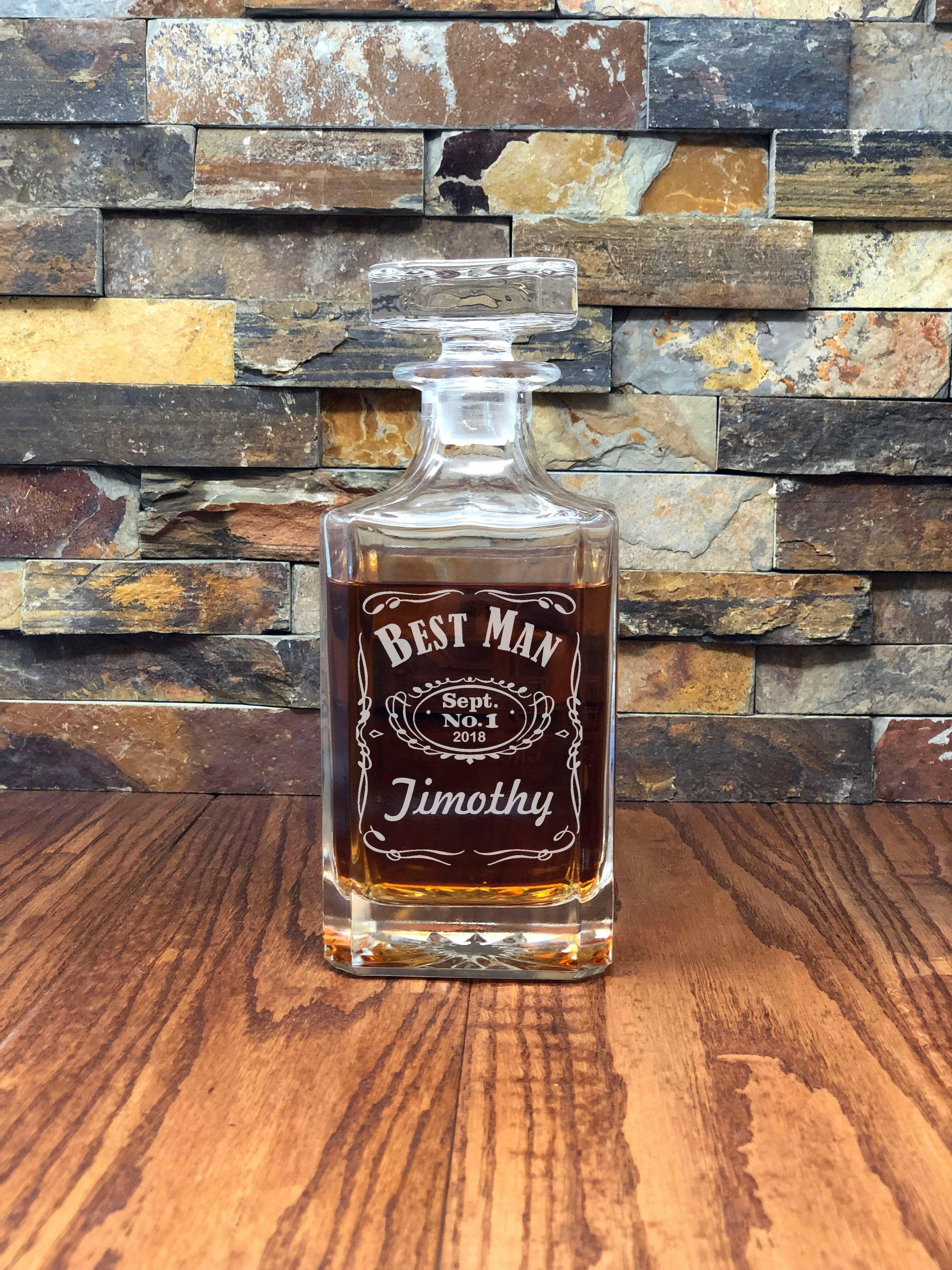 Square Personalized Whiskey Decanter.