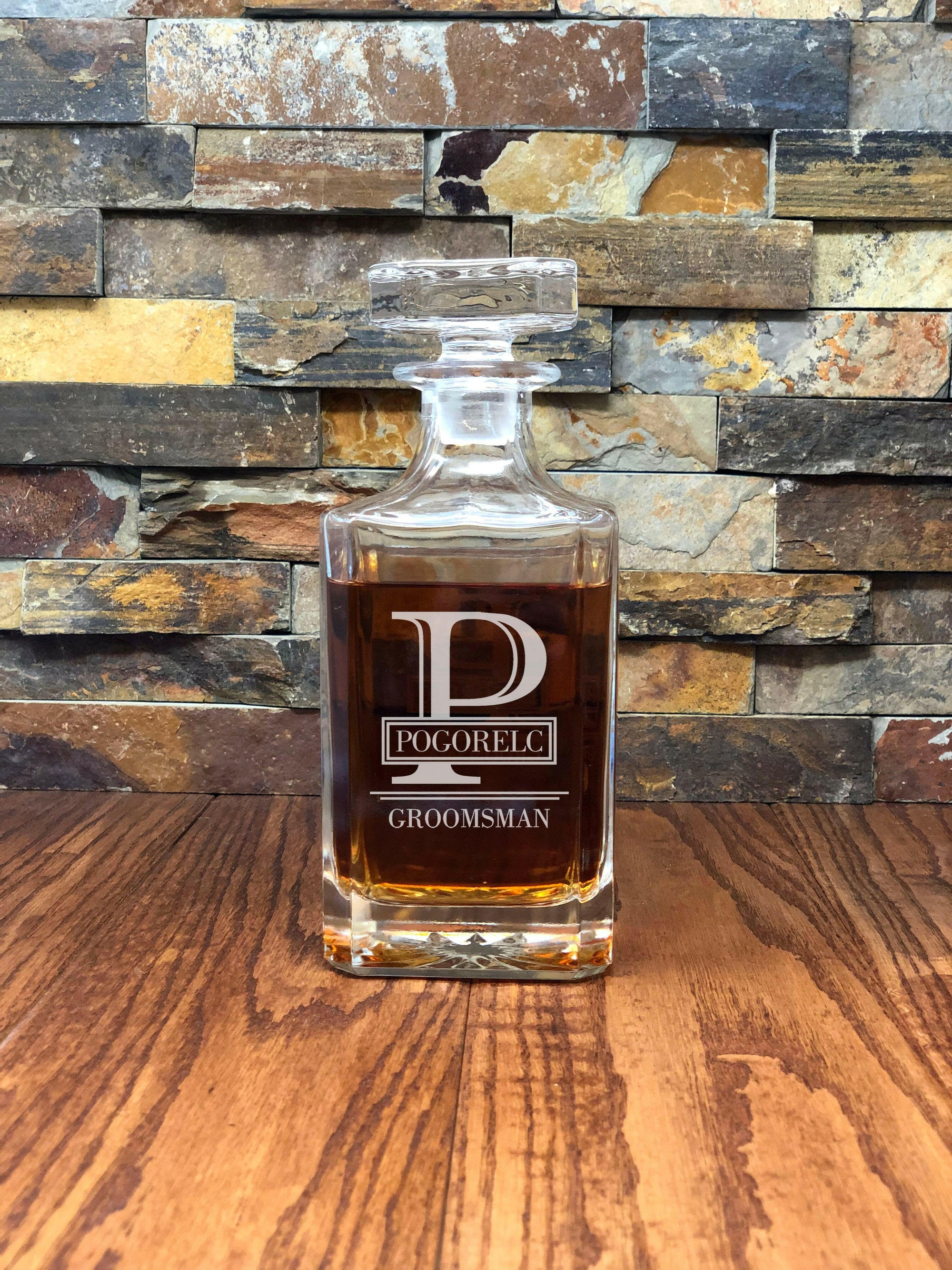 Square Personalized Whiskey Decanter.