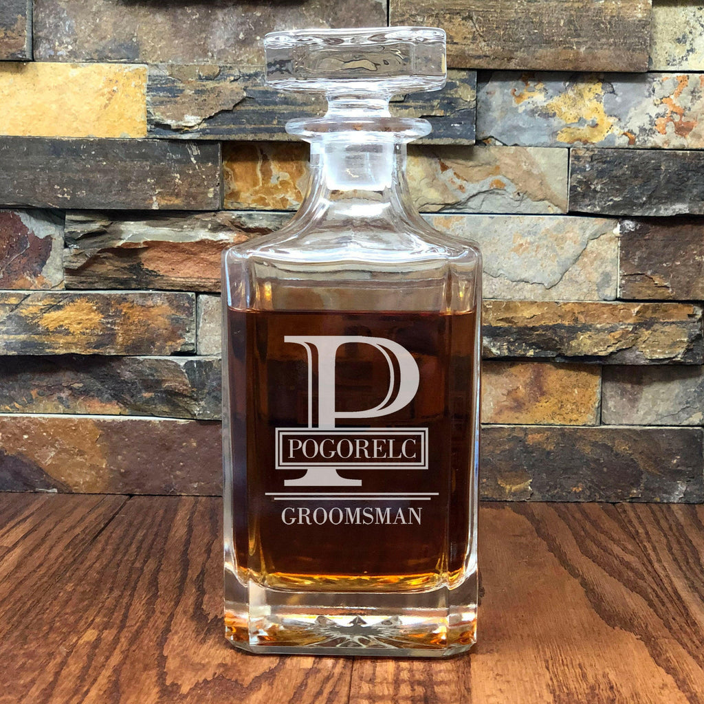 Square Personalized Whiskey Decanter.