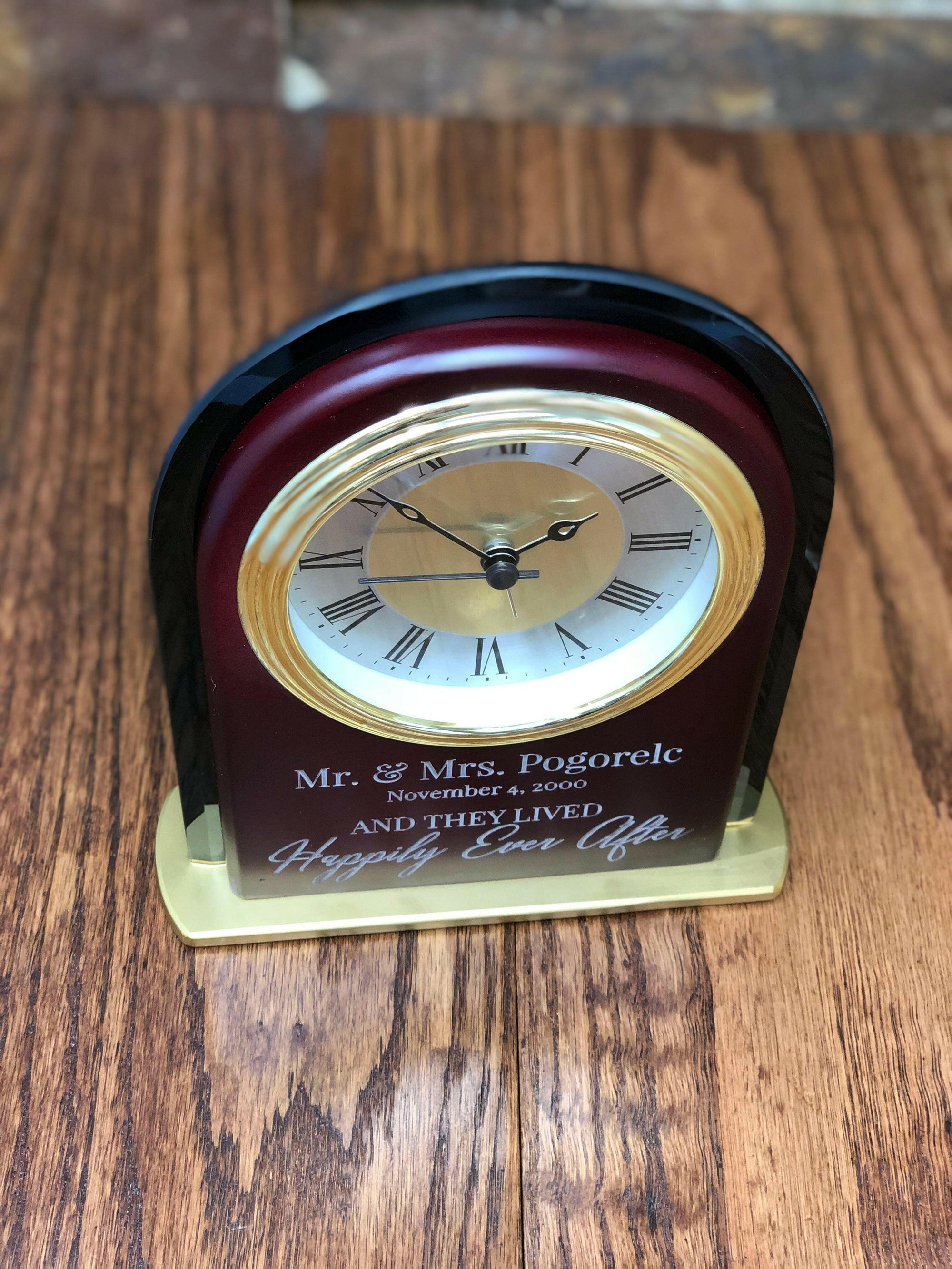 Personalized Mantle Alarm Clock.