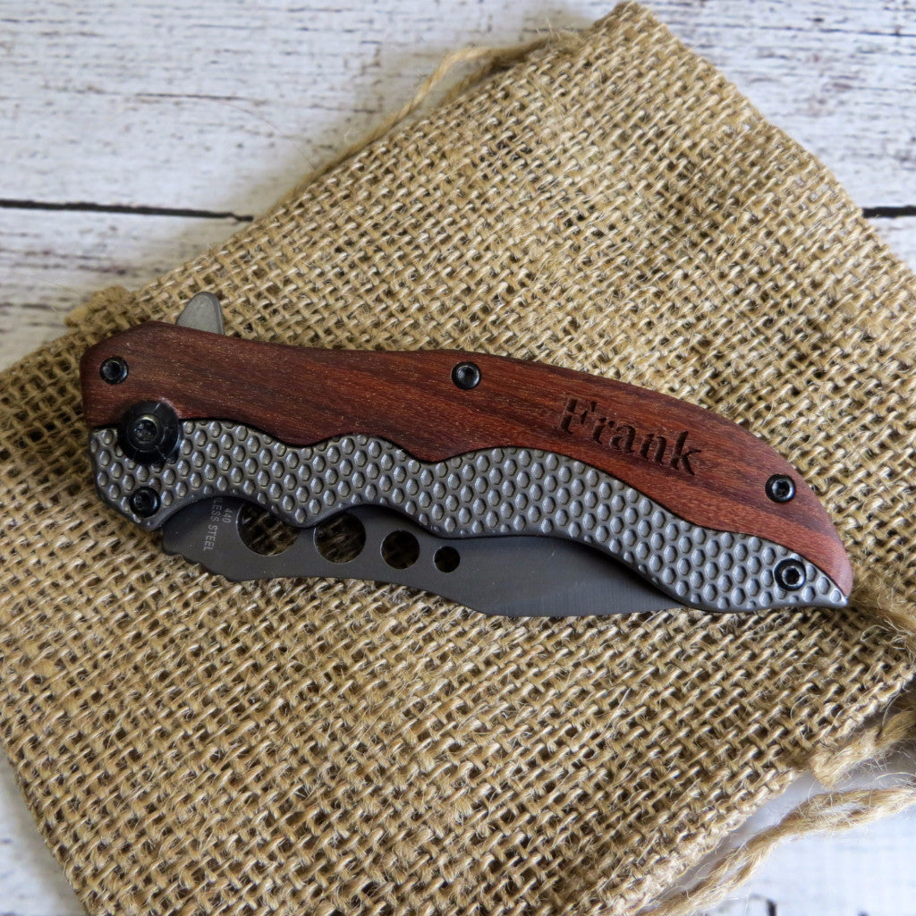 Wood Pocket Knife Personalized.