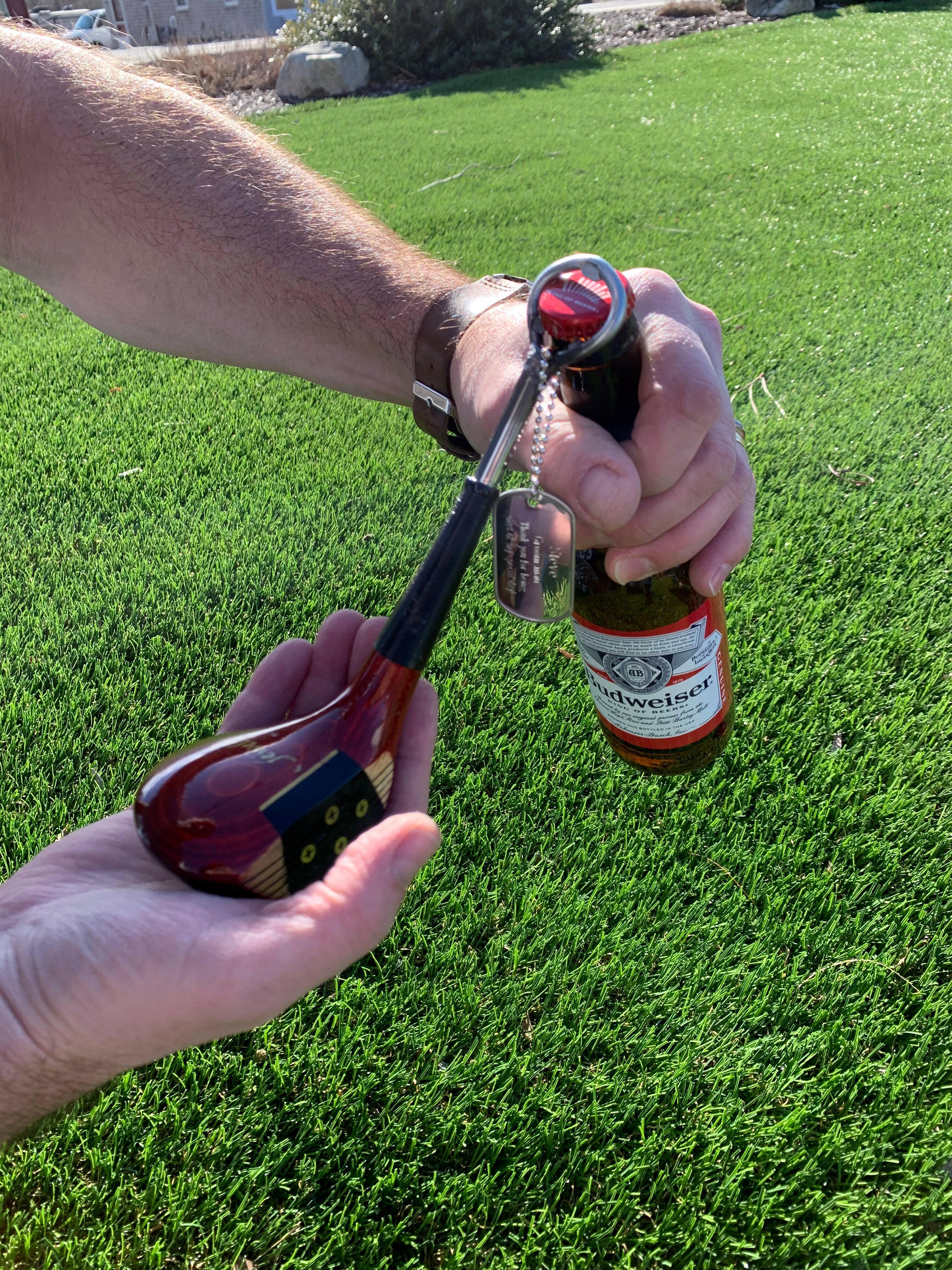 Golf Club Bottle Opener Personalized with Dog Tag.