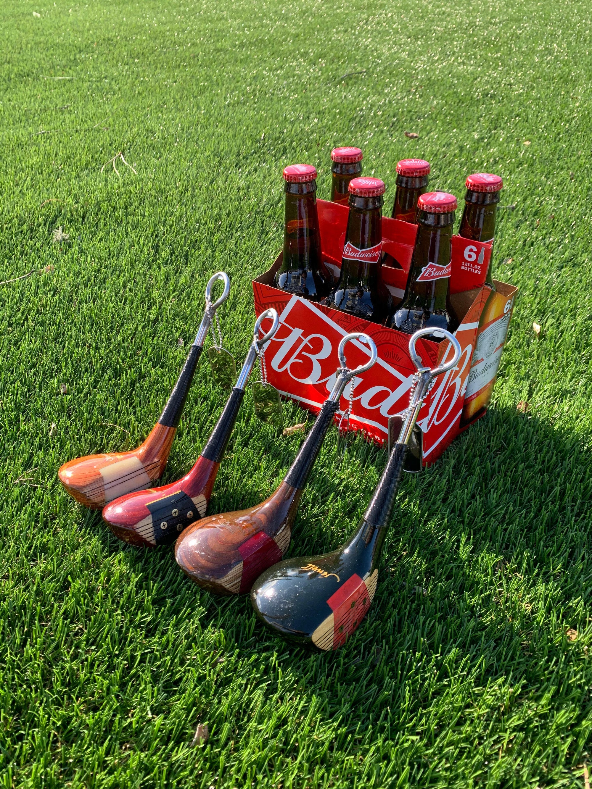 Golf Club Bottle Opener Personalized with Dog Tag.