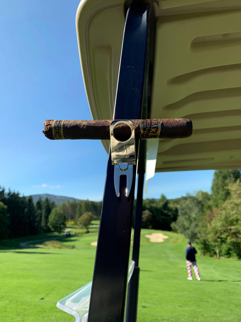 Personalized Golf Divot Tool with Cigar Holder.
