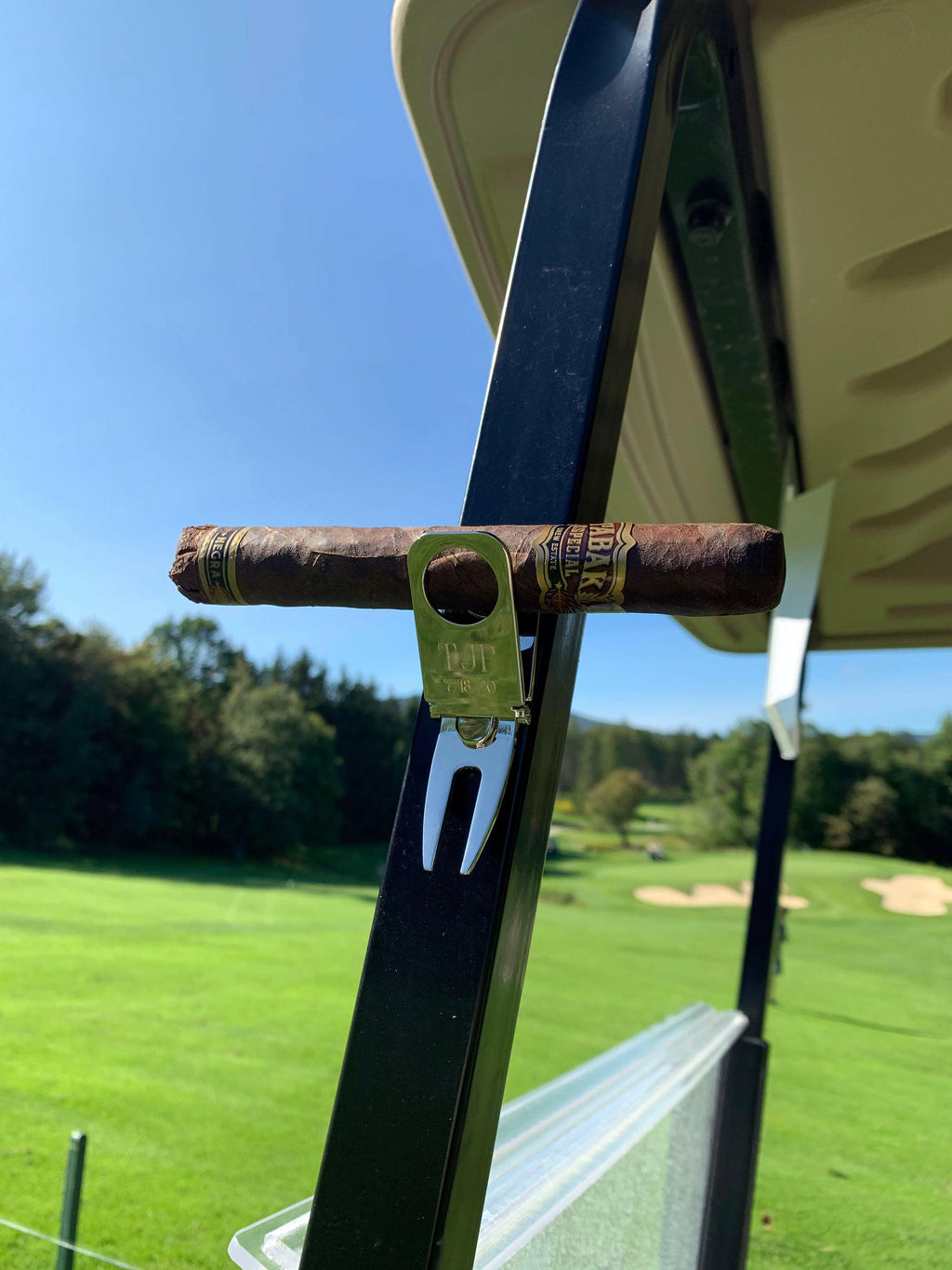 Personalized Golf Divot Tool with Cigar Holder.