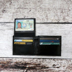 Personalized Green Canvas & Leather Wallet.