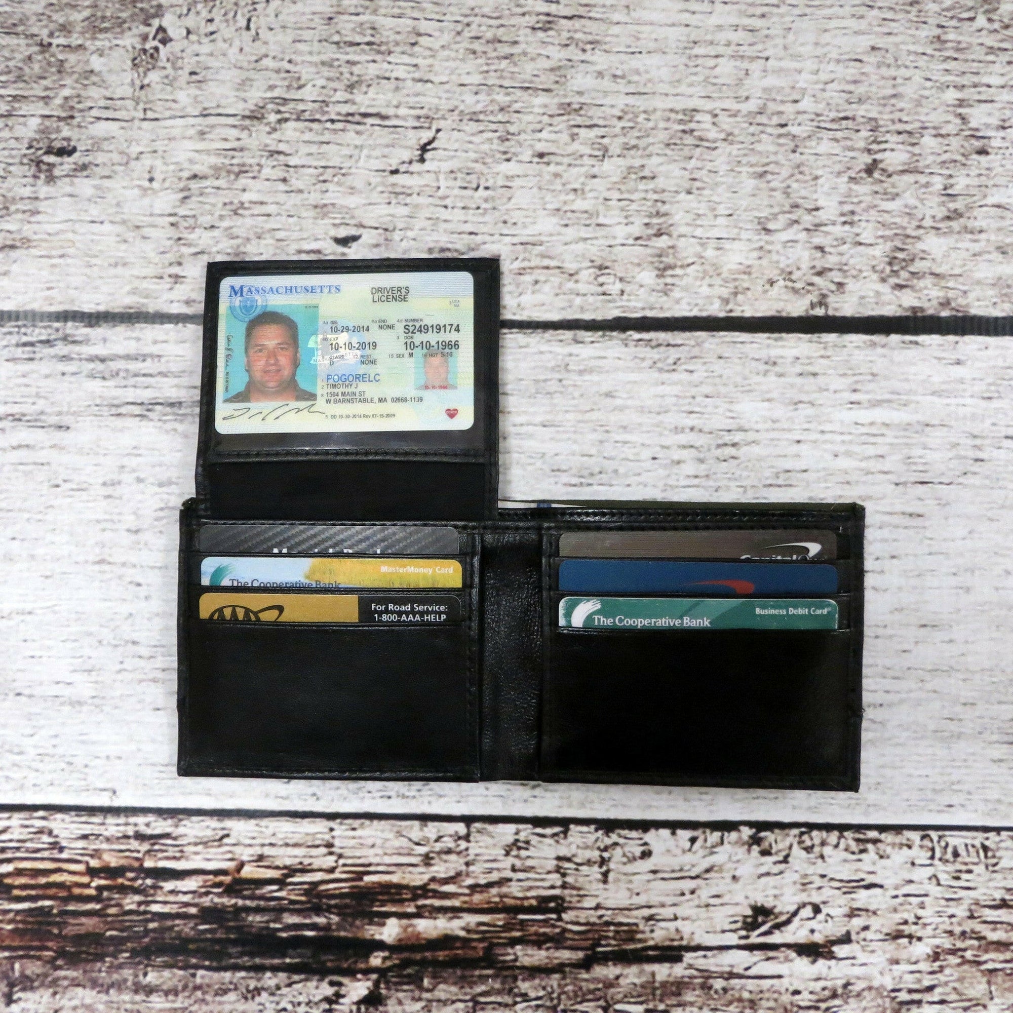 Personalized Green Canvas & Leather Wallet.