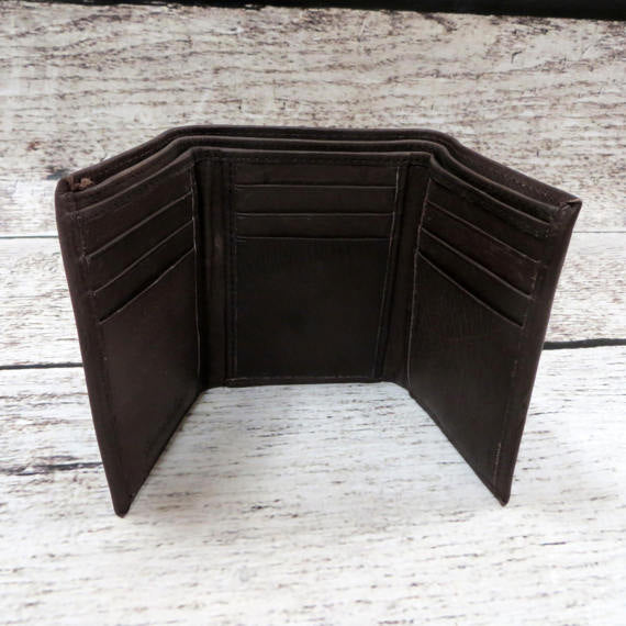 Leather Tri Fold Personalized Mans Wallet