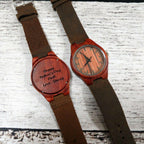 Red Wood Custom engraved Watch.