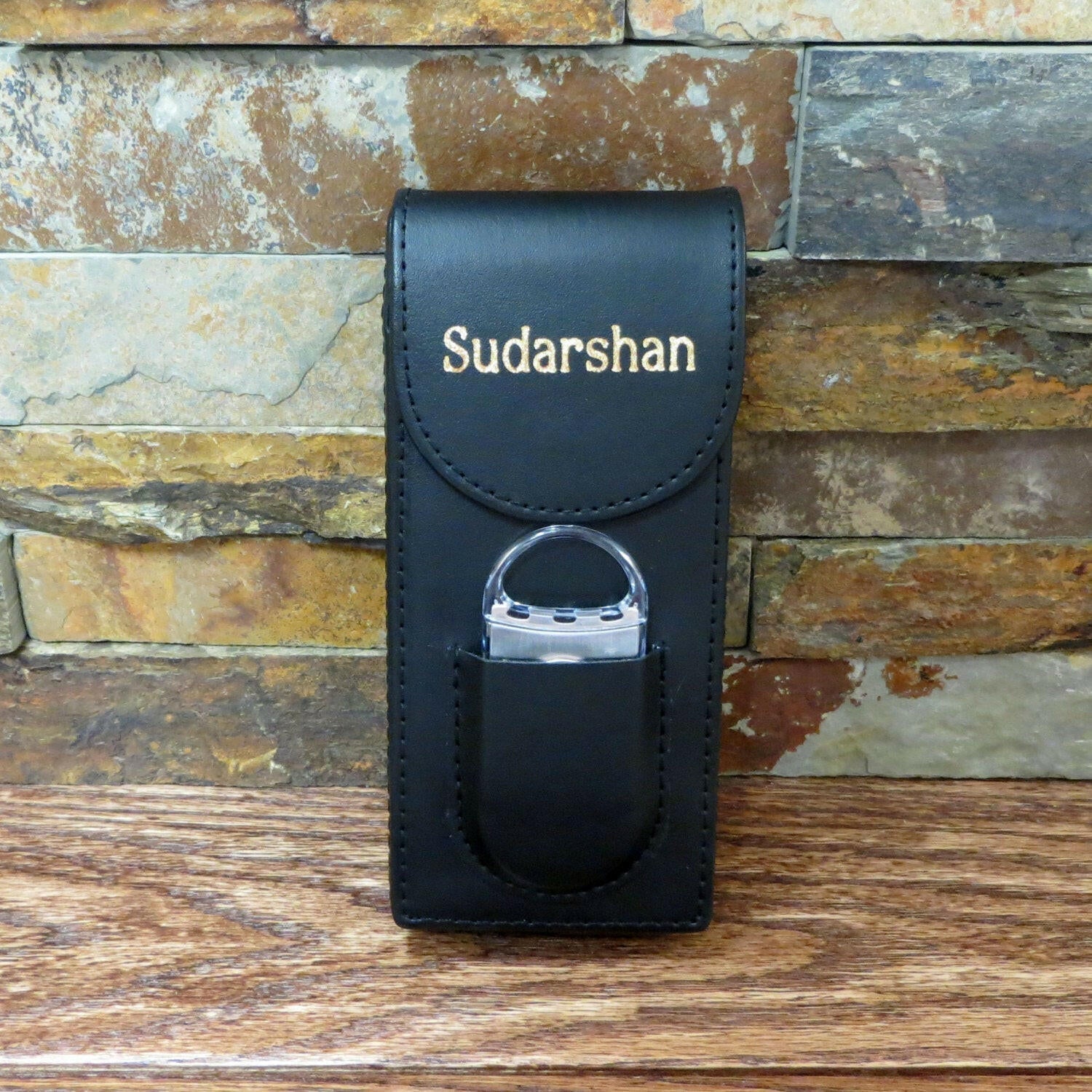 Personalized Cigar Case with Cigar Cutter.