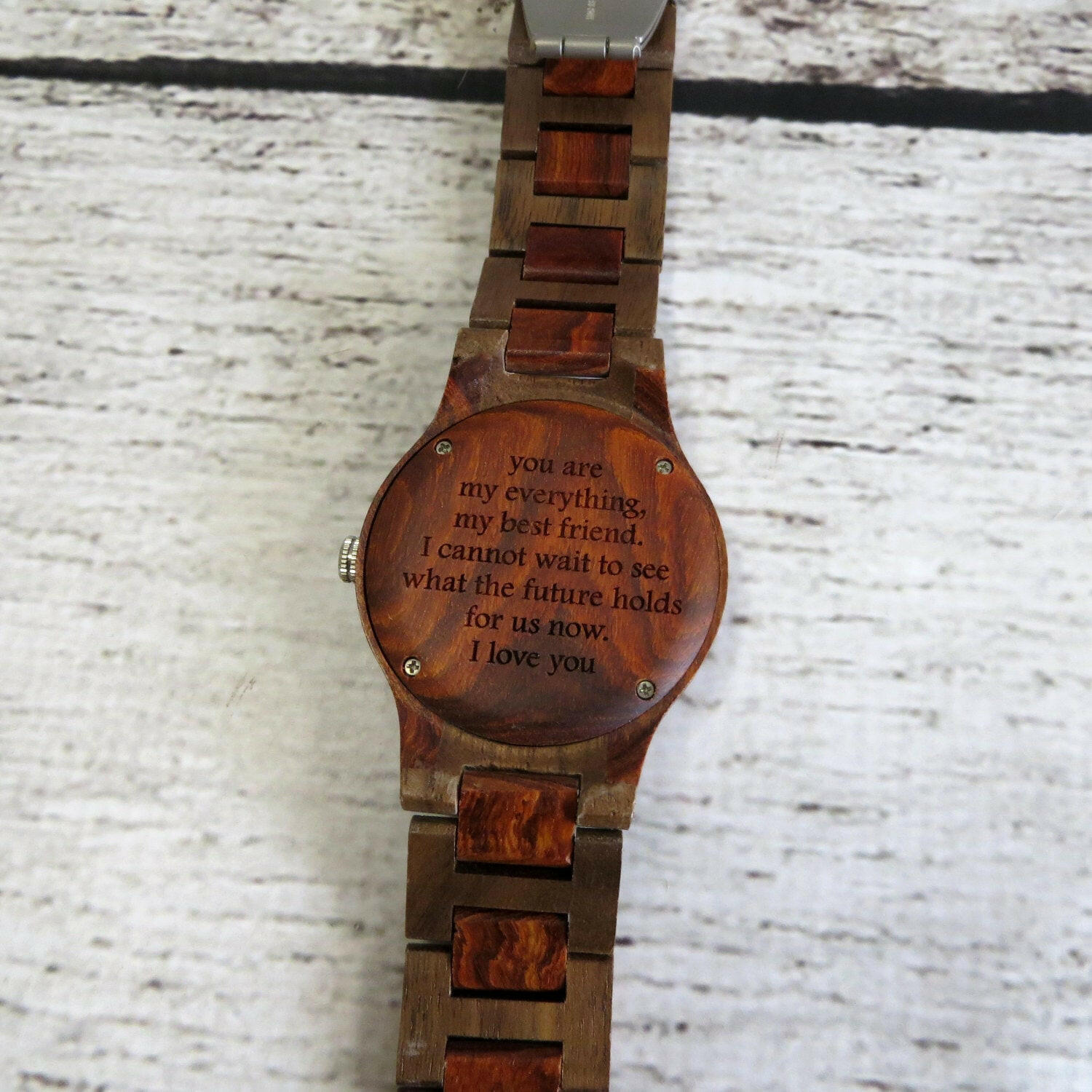 Monogrammed Unique Wooden Wrist Watch.