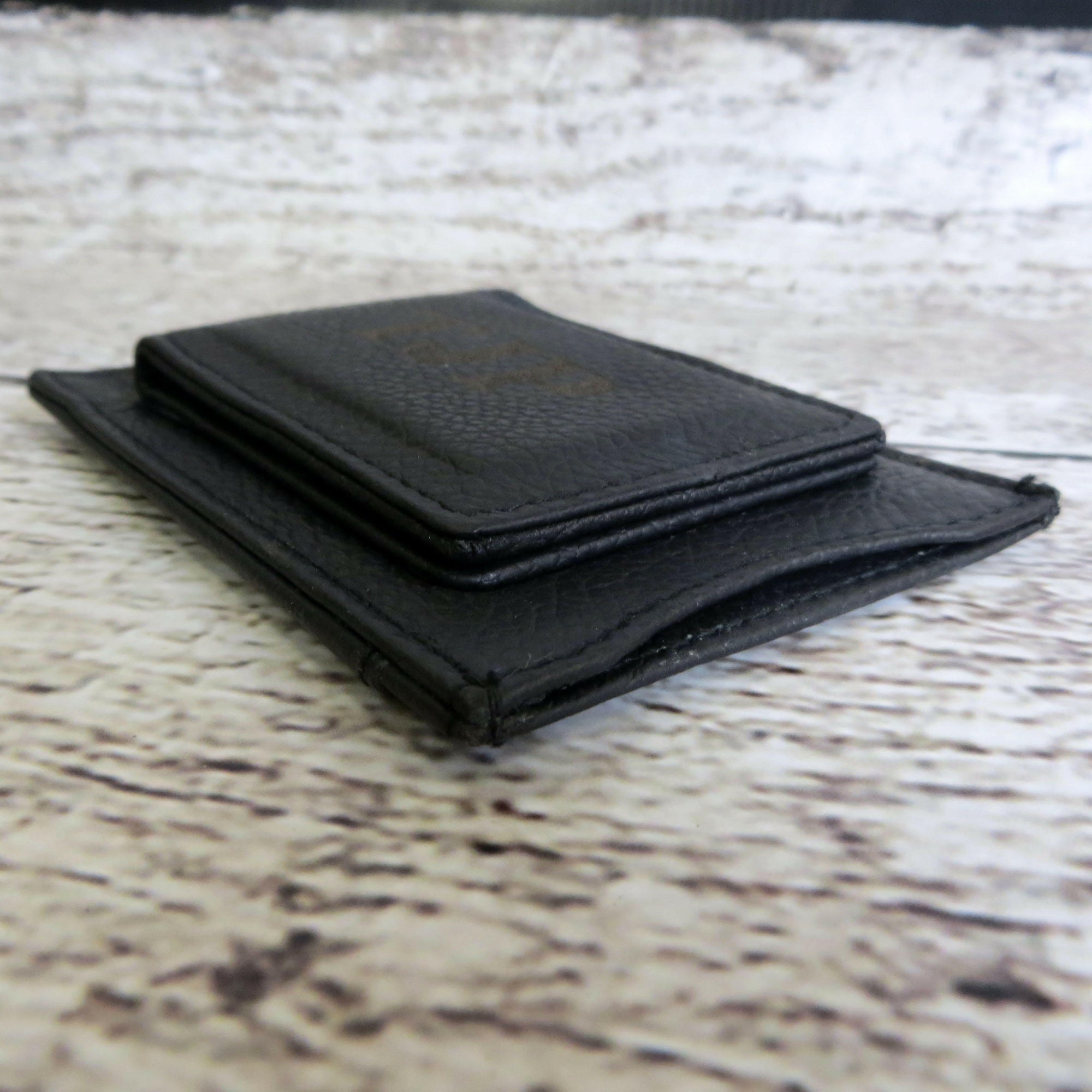 Personalized Leather Money Clip w/ Card Slots.
