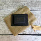 Personalized Leather Money Clip w/ Card Slots.