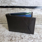 Personalized Leather Wallet w/ Money Clip.