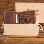Personalized Wallet with Wooden Crate