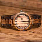 Custom Engraved Wood Watch and Monogrammed Wallet Gift Set.