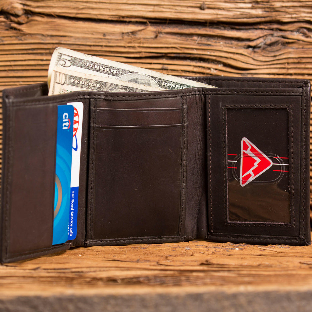 Personalized leather Wallet & Wood Watch Gift Set.