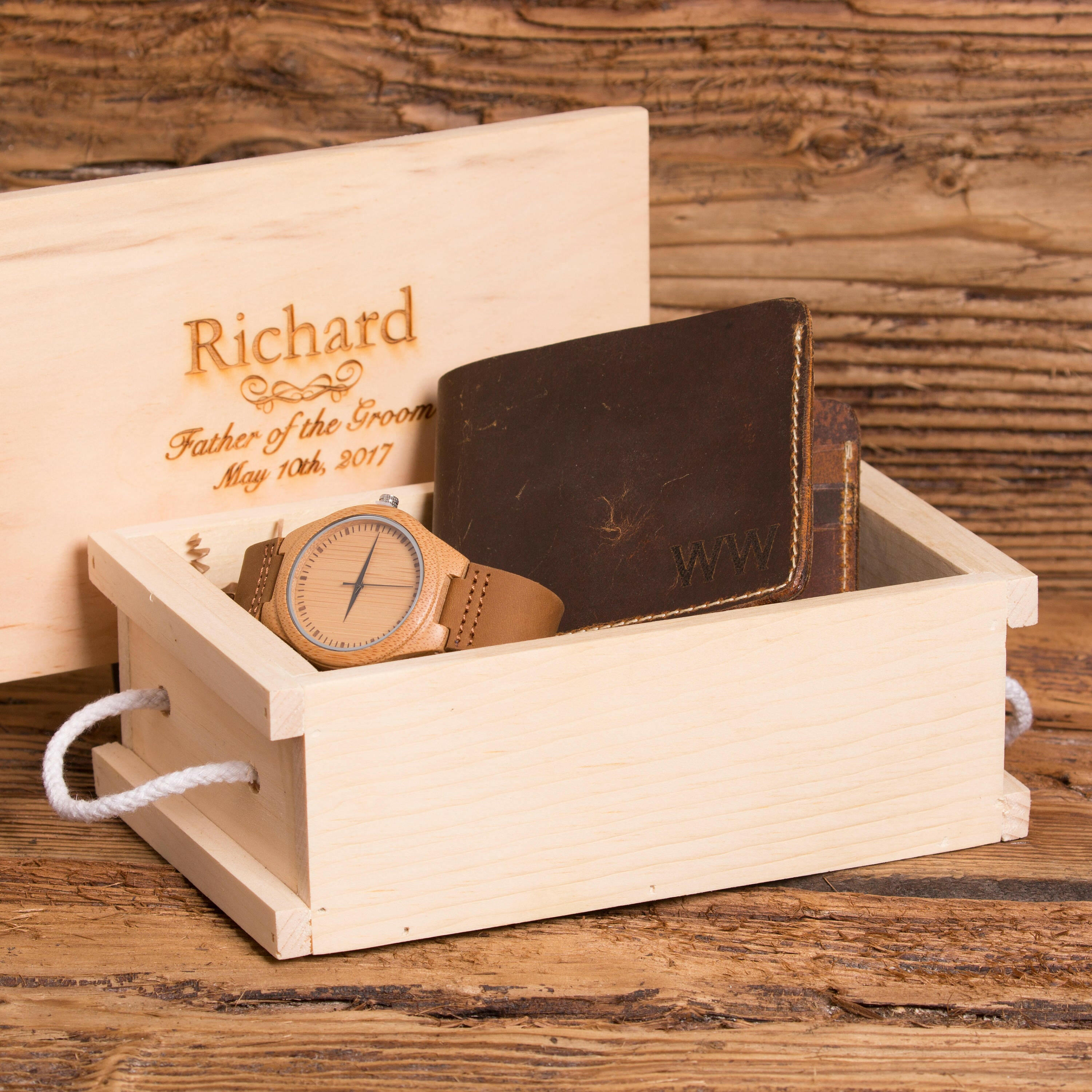 Personalized Wallet and Watch Set.