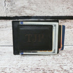 Personalized Leather Money Clip w/ Card Slots.