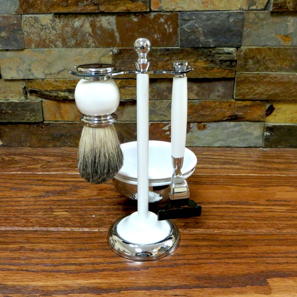 Personalized White Shaving Set