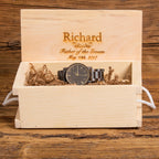 Personalized Dark Wooden Wrist Watch.