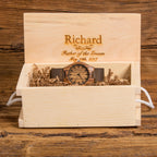 Personalized Wood Watch Leather Band.