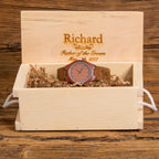 Personalized Red Sandalwood Wood Wrist Watch.