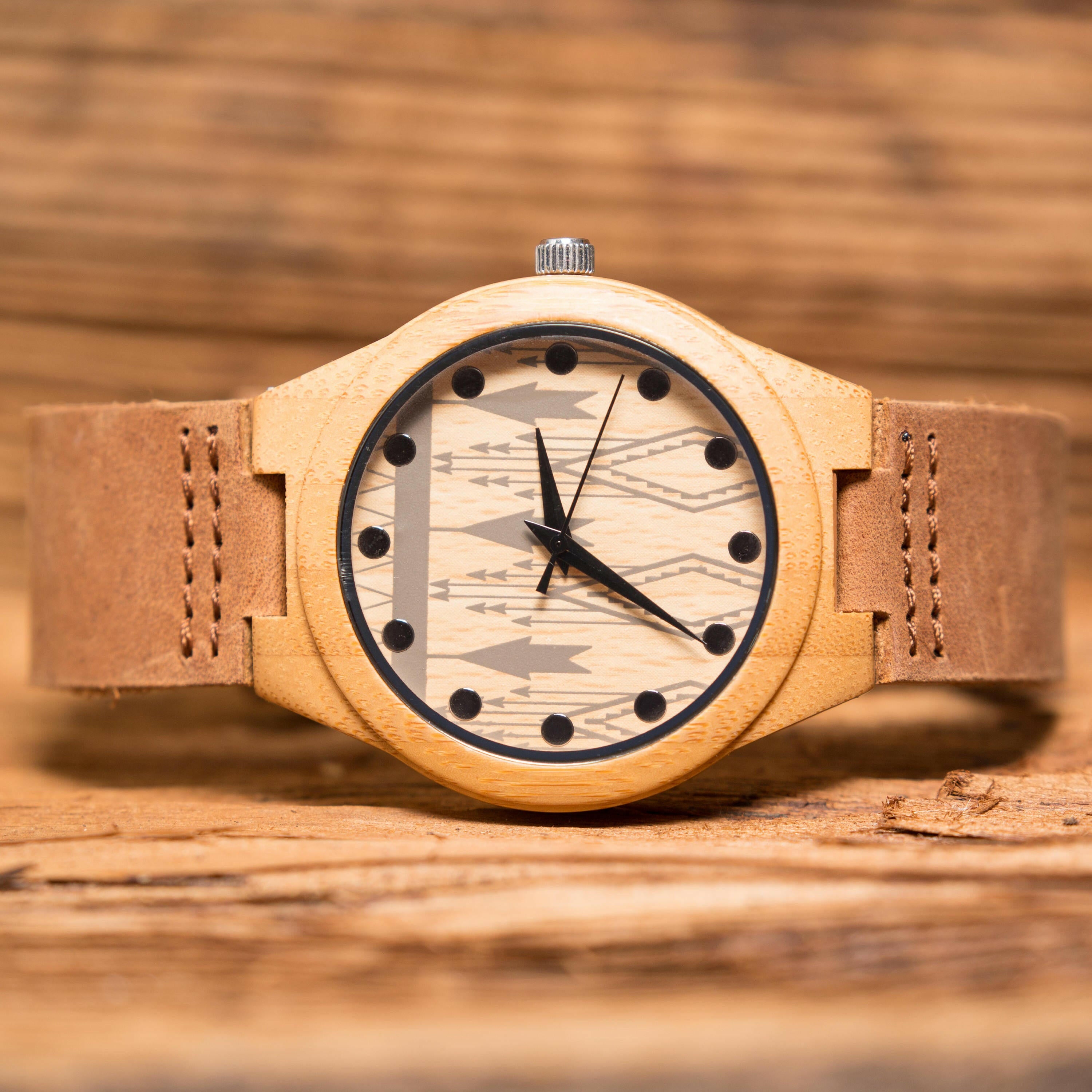 Personalized Bamboo Wood Wrist Watch.