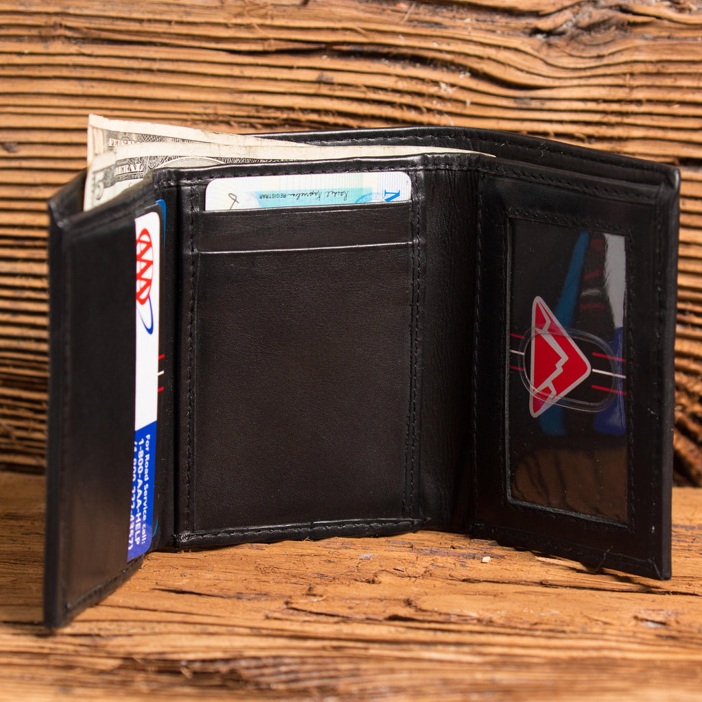 Black Tri Fold Personalized Wallet