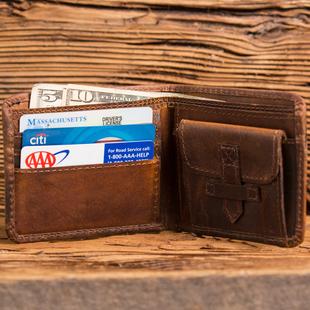 Monogram Wallet & Personalized Wood Watch Gift Set