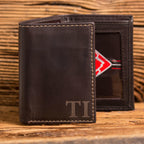 Personalized leather Wallet & Wood Watch Gift Set.