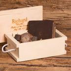 Personalized Bi fold Wallet and Watch Gift Set.