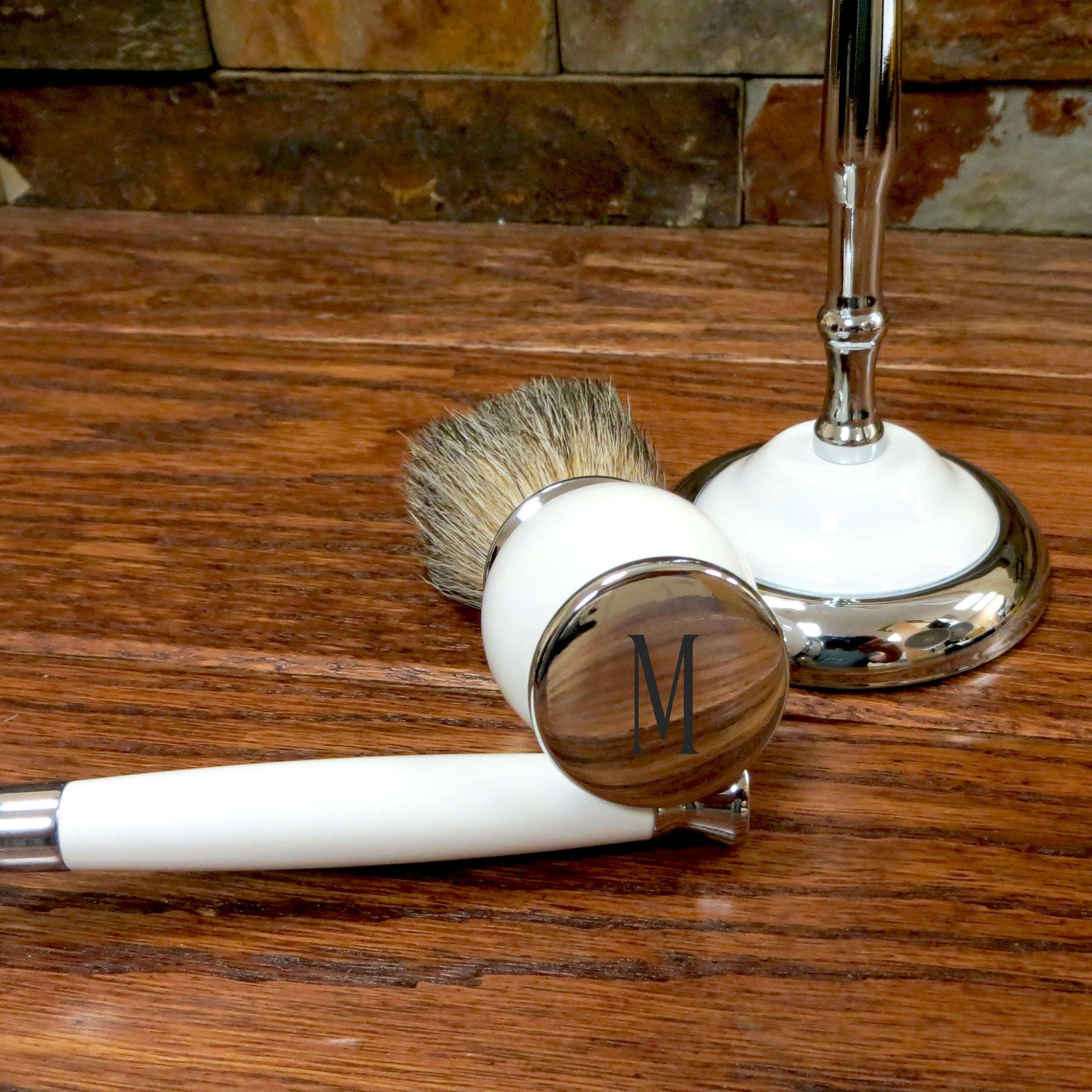 Custom Engraved Unique Shaving Set.