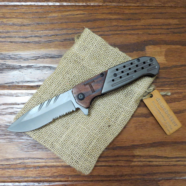 Personalized Wood and Metal Pocket Knife