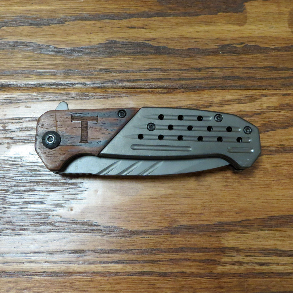 Personalized Wood and Metal Pocket Knife