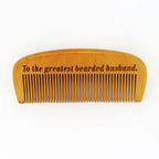Personalized Wooden Beard Hair Comb.