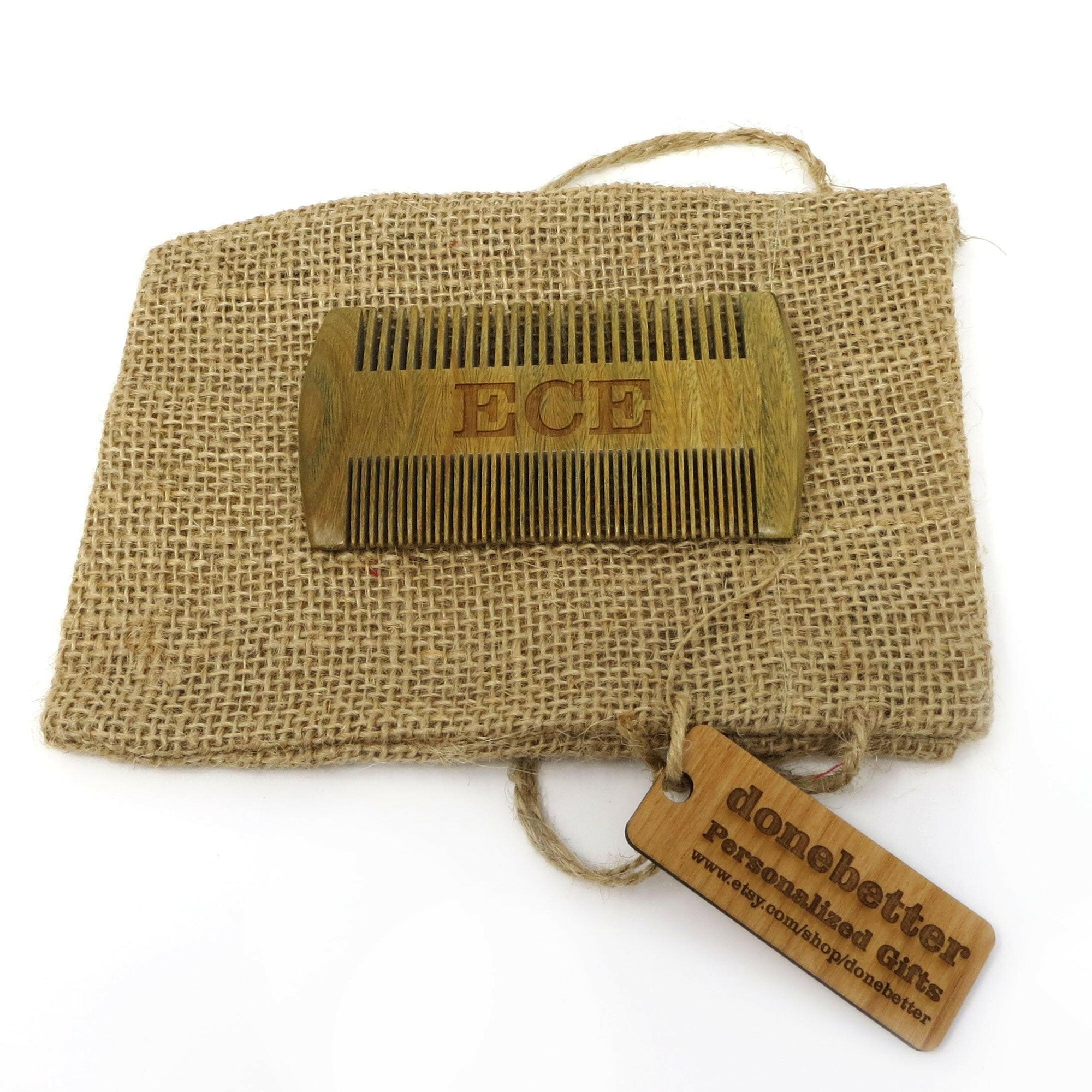 Personalized Unique Double Sided Wooden Beard Comb.