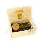 Monogrammed Beard Mustache Gift Set for Him.