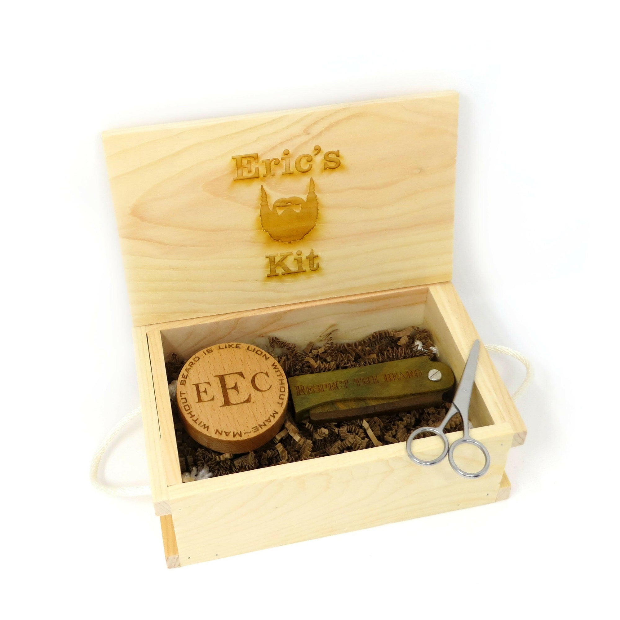 Monogrammed Beard Mustache Gift Set for Him.