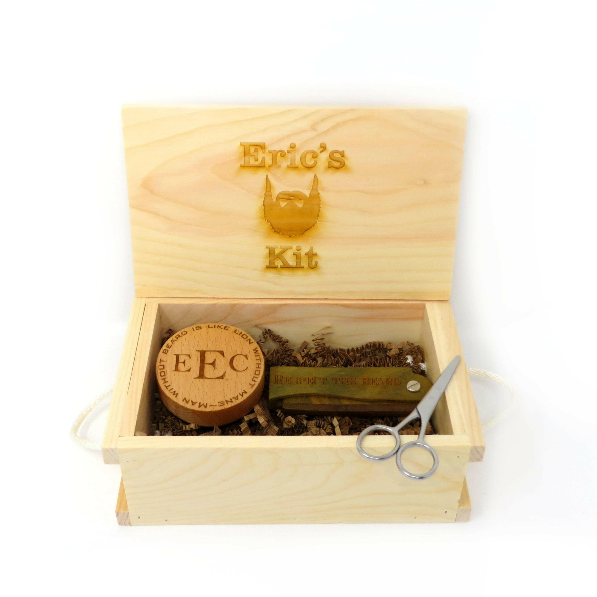Monogrammed Beard Mustache Gift Set for Him.
