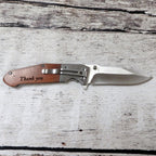 Wooden Custom Engraved Pocket Knife.