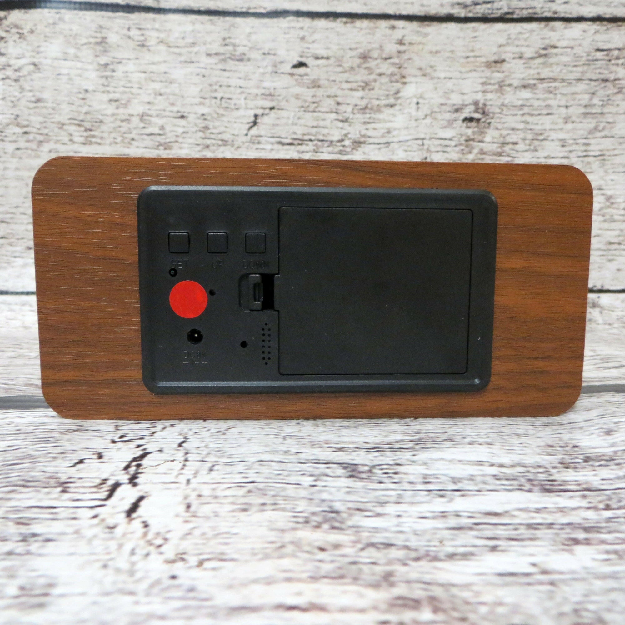 Personalized Walnut Wooden Alarm Clock.