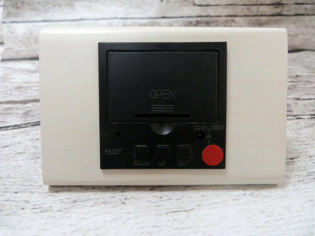Personalized White Triangle Wood Clock.