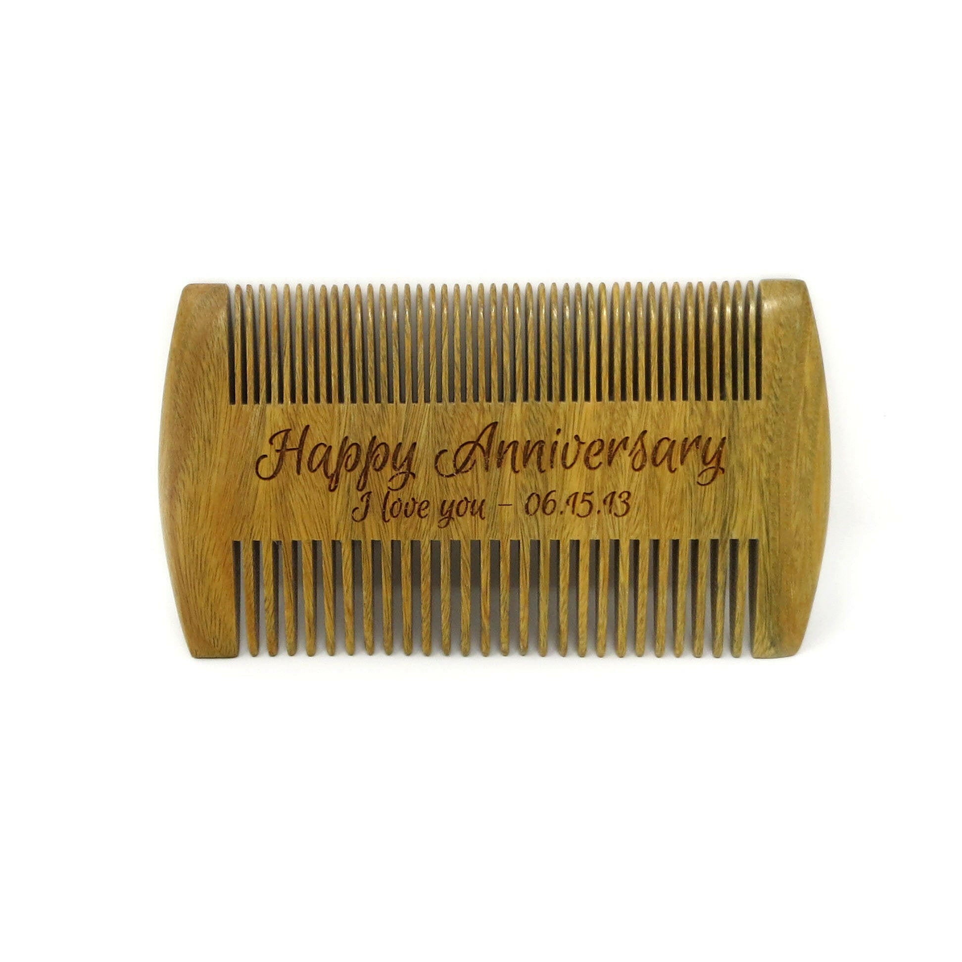 Personalized Unique Double Sided Wooden Beard Comb.